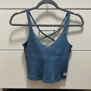 Vuori Slate Blue Ribbed Tank Top